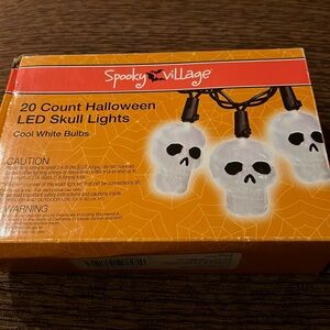 Spooky Village Halloween 20ct Skull Indoor & outdoor LED skull lights